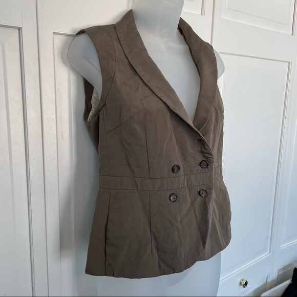 Banana Republic Brown Blazer Vest Suit 6 Office Career - Picture 8 of 10